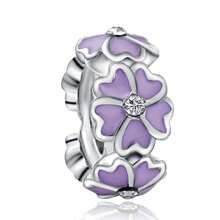 1 Pc Purple Series With Beads, Love & Flower & Bow & Castle & Mermaid & Star & Moon & Pearl Pendant Beads For DIY Bracelet/Necklace Wear, Explosive Jewelry To Make Birthday Daily Jewelry Gifts - Silver - View 6