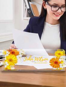 1 placa de nombre de escritorio personalizada de acrílico para oficina, con texto personalizado, decoración de escritorio para niño y niña, accesorio de oficina, elegante placa de nombre de escritorio, regalo maravilloso para jefe, maestro, colega, enfermera, regalo del Día del Maestro/Regreso a la Escuela, multifuncional, ornamental, letra, elegante, moderno, colorido, lindo, adorable, casual, personalizado, único, personalizado, regalos para bebés, regalos ideales para él, regalos ideales para ella, hijo, hija - Multicolor - Ver 6