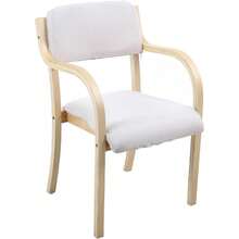 Modern Nordic White Wood Dining Chair Stacking Visitor Desk Armchair - White - View 1