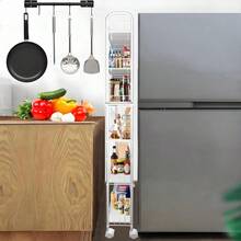 6 Tier 6in Slim Rolling Cart With Handle White Mobile Sheing Unit With Wheels Metal Wire Storage Rack With Baskets For Kitchen Bathroom Office Laundry Narrow Piaces - 6inWhiteCartwithHandle - View 2