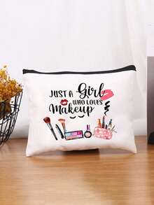 Chic Women's Toiletry Bag With Cosmetic Print - Lightweight, Zippered Makeup Pouch For Travel & Daily Use - Versatile Organizer For Stationery, Student Pencil Bag, Snack Bag,Medicine, And Accessories - Perfect Gift Idea,Gifts For Friends, Sisters, Friends And Classmates Returning To School, Gifts Mother's Day Gift - Multicolor - View 6