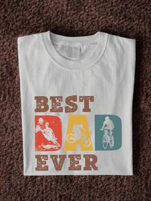 Best Dad Ever Shirt, Mountain Biking Dad T-Shirt, Father's Day Gift Tee For Outdoor Cycling Dads, Adventure Lover Dad Shirt FZ-1050 - White - View 1