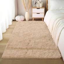 1 Pc Soft Modern Indoor And Outdoor Plush Pink/Grass Green/Camel Carpet For Bedroom Living Room Dormitory Kids Room Home Decoration Non-Slip Polyester Fiber Comfortable Kids Room Decoration Floor Carpet