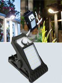 1pc/2pcs Solar Clip-On Light - Motion Sensor, USB & Solar Powered For Garden, Patio & Camping(USB Cable Not Included)(1500mAh)