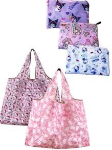 Sanrio 1 pezzo Borsa della spesa pieghevole Sanrio Hello Kitty Kawaii, My Melody, Kuromi, Cinnamoroll, grande per supermercato, portatile