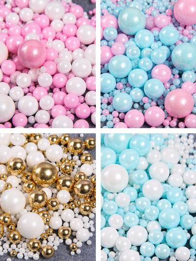 85 gramos/3 onzas Decoración de pastel con cuentas redondas, adornos de decoración de pastel de cumpleaños, decoraciones de galletas, cupcakes, rosquillas, paletas rociadas, para escenarios aplicables como fiestas de cumpleaños, banquetes de bodas, fiestas de vacaciones, decoración de postres