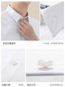 Camisa clásica de manga larga para hombre Business Formal, Elegante camisa casual para caballero para hombre - Verde - Ver 4