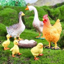 Children's Cognitive Animal Simulation Model Farm Poultry Hen Duck Goose Lay Eggs Toy