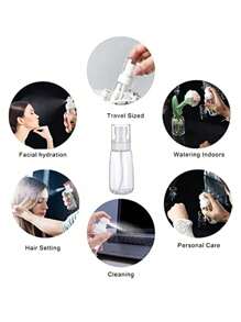 1/2pcs Mini Hair Refresher Sprayer - Ultra-Fine Mist 360-Degree Stylist Sprayers With Perfume Atomizer Pump , 60ml And 30ml Capacities, Refillable Clear Containers, Compact And Portable Back To School