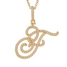 1pc Copper Zirconia A-Z Alphabet Pendant Chain Necklace Fashion Woman Initial Name Jewelry