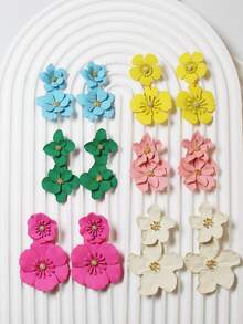 Betykuku 12pcs Bohemian Style Mixed Color Flower Metal Pendant Earring Set, Gift For Women & Girls Valentines,Mom,Mother,Mother's Day,Gift - Nhiều màu - Xem 8