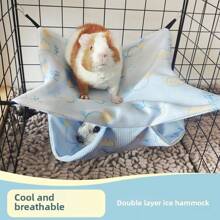 Set de 1/2 piezas Cama colgante refrescante de seda de hielo para hurones, hámsteres, gliders, ardillas, cobayas, chinchillas - Cama colgante de doble capa, nido transpirable para mascotas, cama colgante portátil y ligera para pequeños animales, roedores y mascotas exóticas