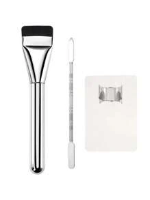 4pcs Foundation Tools: Foundation Brush, Foundation Palette, Foundation Sponge, Base Makeup Tools, Base Makeup Set. The Color Mixing Palette Has A Smooth, Bright, Clean, Easy-To-Clean Texture, With Dull Edges, No Rust, And No Deformation. It Can Be Quickly Cleaned With A Wet Wipe Or Water And Can Be Over And Over Again. The Material Is . Suitable For Mixing Foundation, Eyeshadow, Mascara, Lipstick And Nail Polish, Suitable For Both Professionals And Non-Professionals. 1pc/2pcs/3pcs/4pcs