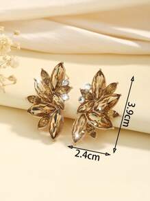 1 Pair Bohemian Metal Rhinestone Encrusted Luxurious Fashion Earrings, Exaggerated Design, High-End Quality, Suitable For Lady And Celebrity