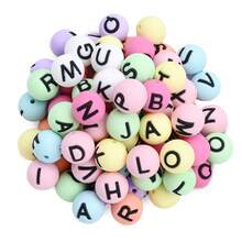 26pcs 15mm Silicone English Letter Beads Creative Alphabet Round Beads For Jewelry Making, Also Suitable For Keychain And Phone Straps DIY - Alphabet Beads - View 4