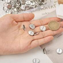 10Pcs Stainless Steel Flat Round Ear Studs Cabochon Setting Post Cup 6/8/10/12/14/16MM Blank Bezel Tray For DIY Earring Jewelry - Silver - View 5