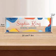1 placa de nombre de escritorio personalizada de acrílico para oficina, con texto personalizado, decoración de escritorio para niño y niña, accesorio de oficina, elegante placa de nombre de escritorio, regalo maravilloso para jefe, maestro, colega, enfermera, regalo del Día del Maestro/Regreso a la Escuela, multifuncional, ornamental, letra, elegante, moderno, colorido, lindo, adorable, casual, personalizado, único, personalizado, regalos para bebés, regalos ideales para él, regalos ideales para ella, hijo, hija - Multicolor - Ver 7