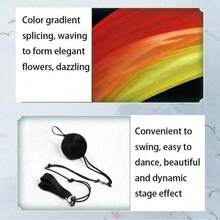 1 个 Poi 锤球 + 1 个丝绸面纱 女士肚皮舞丝绸面纱 肚皮舞围巾球纱 Poi 彩带彩旗舞台道具