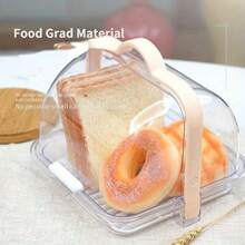 Caja de almacenamiento transparente multiusos para guardar pan, vajilla, cucharas, en caja sellada portátil para escurrir alimentos - 1 pieza - Ver 6