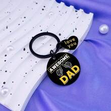 Dad Gifts Dad Birthday Gift Fathers Day Funny Gifts For Dads Father Keychain Birthday Fathers Day Presents From Son Daughter Cool Unique Thoughtful Gift Idea For Him-This Guy Is One Awesome Daddy Car Accessories Bag Charm School Cute Goth Y2k Bag Accessories Lanyards With Id Holder Car Accessories Bag Charms - Multicolor - View 6