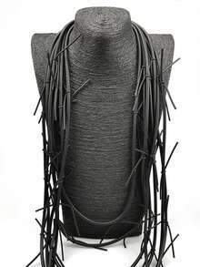 MARLIWOO 1pc Vintage Gothic Style Multi-Layer Unique Necklace, Fashion Jewelry For Women - Black - View 3