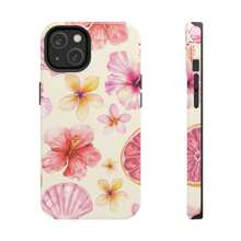 Cute Hibiscus Seashell Phone Case Summer Pastel Floral Print Cute Girly Aesthetic Phone Cover Compatible With IPhone 16 15 14 13 12 11 Pro Max