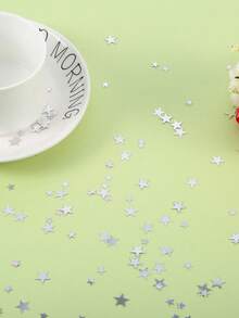 1 包 30 克银色星形五彩纸屑，金属星形闪光，适用于婚礼、生日派对装饰、手工制作和剪贴簿、桌面装饰