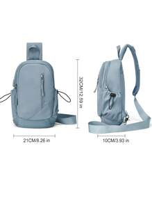 Bolsa de Tiracolo Portátil e Leve, Bolsa de Peito de Grande Capacidade com Porta USB para Carregamento, Bolsa Lateral Multifuncional, Bolsa de Ombro de Luxo com Vários Bolsos para Estudantes Escolares, Bolsa Transversal de Viagem à Prova d'Água de Cor Sólida, Bolsa Unissex para Telefone Celular para Negócios, Outdoor, Caminhada, Bolsa Esportiva e de Moda de Rua para Meninos e Meninas
