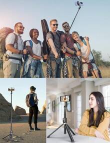Selfie Stick Tripod With Remote, Extendable 360 ° Rotatable Selfie Stick, 41.Phone Tripod Stand Cell Phone Filming Compatible With Android Smartphone