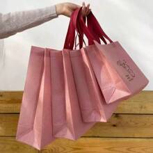 10pcs/Caramel Colored Non-Woven Fabric Clothing Store Tote Bag, Shopping Tote Gift Bag Summer Cooling,Beach,Travel