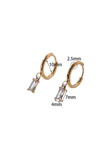 Unisex Stainless Steel Claw Micro-Pave Cubic Zirconia Earrings, Niche Design, Fashion, Hypoallergenic, Titanium Steel Earrings, Suitable For Daily Wear