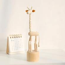 1pc Wooden Mini Animal Desktop Decor, Creative Cute Toy, Bedroom Decoration, Living Room Ornament, High Playability, Birthday Gift, Holiday Party, Suitable As Small Gift