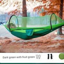 Outdoor Double Mosquito Net Hammock, Anti-Tipping, Breathable, Quick-Open, Camping Supplies