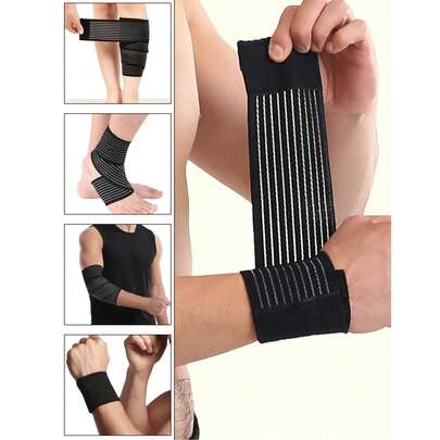 1PC, Outdoor Sports Ultra Long Elastic Fitness Protective Equipment, Compression Bandage Support, Suitable For Squats, Basketball, Running, Tennis, Soccer Gym Accessories Gym Bandages Sports Tape