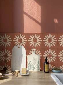 10pcs Bohemian Style Tiles Floor Wall Sticker Kitchen Bathroom Living Room Wear-Resistant Home Decor Art Wall Decals