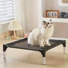 Cama elevada refrescante para mascotas, de tela de poliéster impermeable, con marco desmontable de acero inoxidable, confort para todo el año para perros medianos, pequeños y extra pequeños - Colchoneta cuadrada para perros resistente al agua con base antideslizante