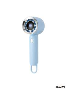 AOYI 1pc 1200mAh Rechargeable Handheld Mini Fan, 100 Speeds Adjustable With Digital Display Screen, Includes USB Charging Cable - Multicolor - View 7