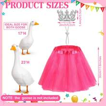 2pcs Princess Goose Outfit Crystal Rhinestone Goose Tiara Crown Tutu Skirt Goose Dress Cute Costume Decor For 17 ' 23 ' Cement/Plastic Porch Goose Spring Summer Party Outdoor Decoration