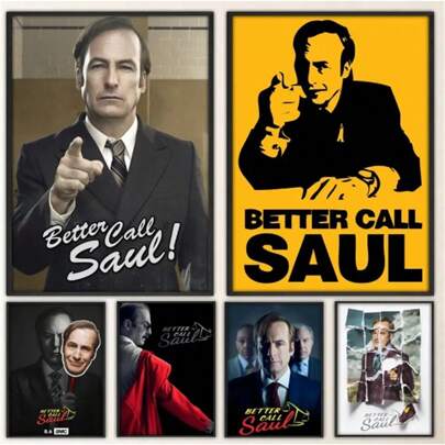 1 pièce Affiches avec cadre optionnel, Art mural Pop Better Call Saul Affiche de la série TV, Affiche de fantaisie pour le mur du salon, du bar, peinture décorative vintage, Art mural avec cadre
