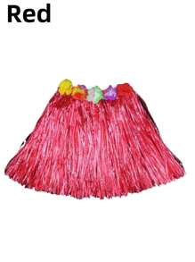 Saia de grama para festa havaiana tropical vibrante de 30 a 60 cm - Fantasia de hula de grama colorida com detalhes florais, perfeita para festas de aniversário e eventos à fantasia - Plástico durável, sem necessidade de energia, decoração divertida para festa havaiana de Halloween