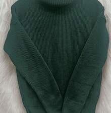 Women's Cold Weather Blouse Turtleneck Knitted Sweater - Army Green - View 6
