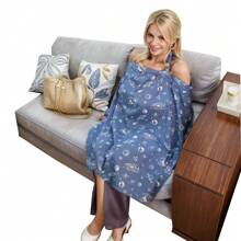 DODO NICI Baby Breast Feeding Cover Nursing Cover With Burp Cloth Machine Washable Blue