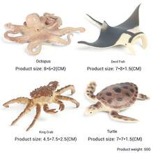 4-12 件实心海洋动物公仔玩具,鲨鱼、鲸鱼、逆戟鲸、海豚等海洋动物模型玩具套装,迷你认知企鹅、大白鲨公仔,生日/派对礼物 - 彩色 - 查看 18