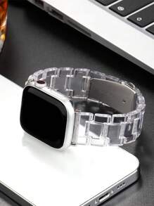 Pulseira transparente de liberação rápida para AppleWatch, compatível com 38 mm, 40 mm, 41 mm, 42 mm, 44 mm, 45 mm, 49 mm, S10, 42/46 mm, unissex, casual, ajustável, de substituição, compatível com Ultra/SE/8/7/6/5/4/3/2/1, pulseira esportiva, respirável, à prova d'água, para uso diário, festas, feriados, verão, volta às aulas, presente perfeito para mãe, pai, amante, estudante