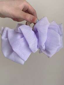 1pc Women's Solid Color Glitter Oversized Tulle Bow Hair Clip Elegant Hairpin, Suitable For Daily Use Hair Claws Claw Clips Hair Clips Hair Jaw Clip Hair Clamps Hair Clutch Hair Catcher Clip, Black Hair Accessories Fall Winter For Vacation Outfits Woman