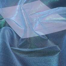 1 pièce Tissu de tulle organza irisé couleur sirène ciel étoilé, Tissu de tulle scintillant prédécoupé pour le DIY, les costumes de scène, la décoration de fête - Multicolore - Voir 22