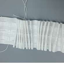 10 m/10,9 yardas Cinta blanca para dobladillo de cortinas con pliegue profundo, cinta para encabezado de cortinas para cortinas ligeras, cortinas de ventana, cortinas de puerta y cortinas de ducha