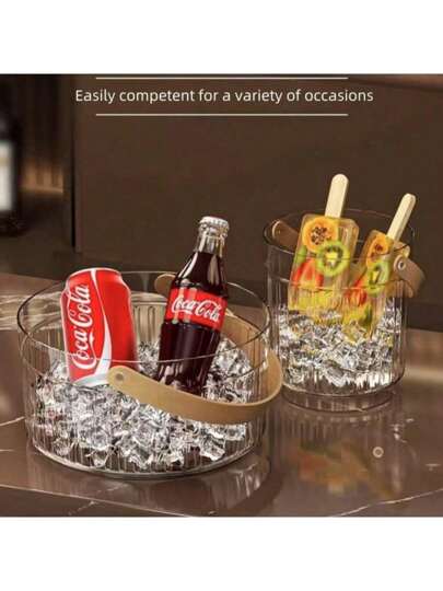 Secchio del ghiaccio alla moda per uso domestico, birra, champagne, vino, picnic all'aperto, conservazione della frutta, con manico portatile