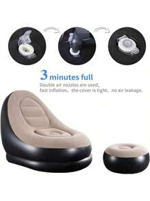 Nuevo sofá de felpa inflable para personas perezosas, sofá cama plegable con reposapiés, silla reclinable conveniente para exteriores