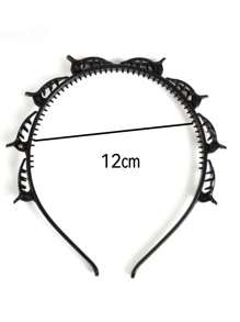 1/2 piezas Nueva versión coreana Diadema recogida de cabello trenzado hueco, accesorio de cabello con clip para flequillo, pieza para la cabeza